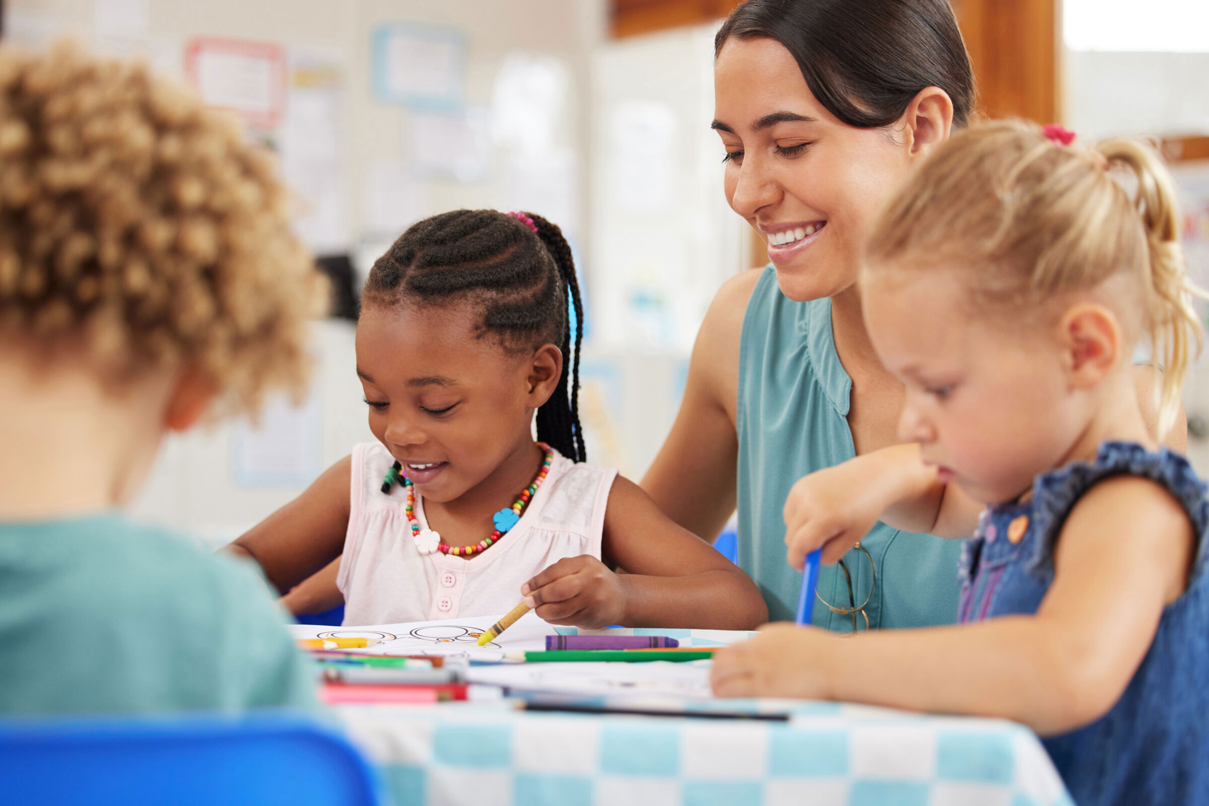 Students learning with a Kerr Connect professional